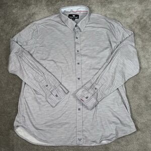 Butter Cloth Shirt Mens XXXL Gray Long Sleeve‎ Flip Cuff  Button Up Soft Stretch